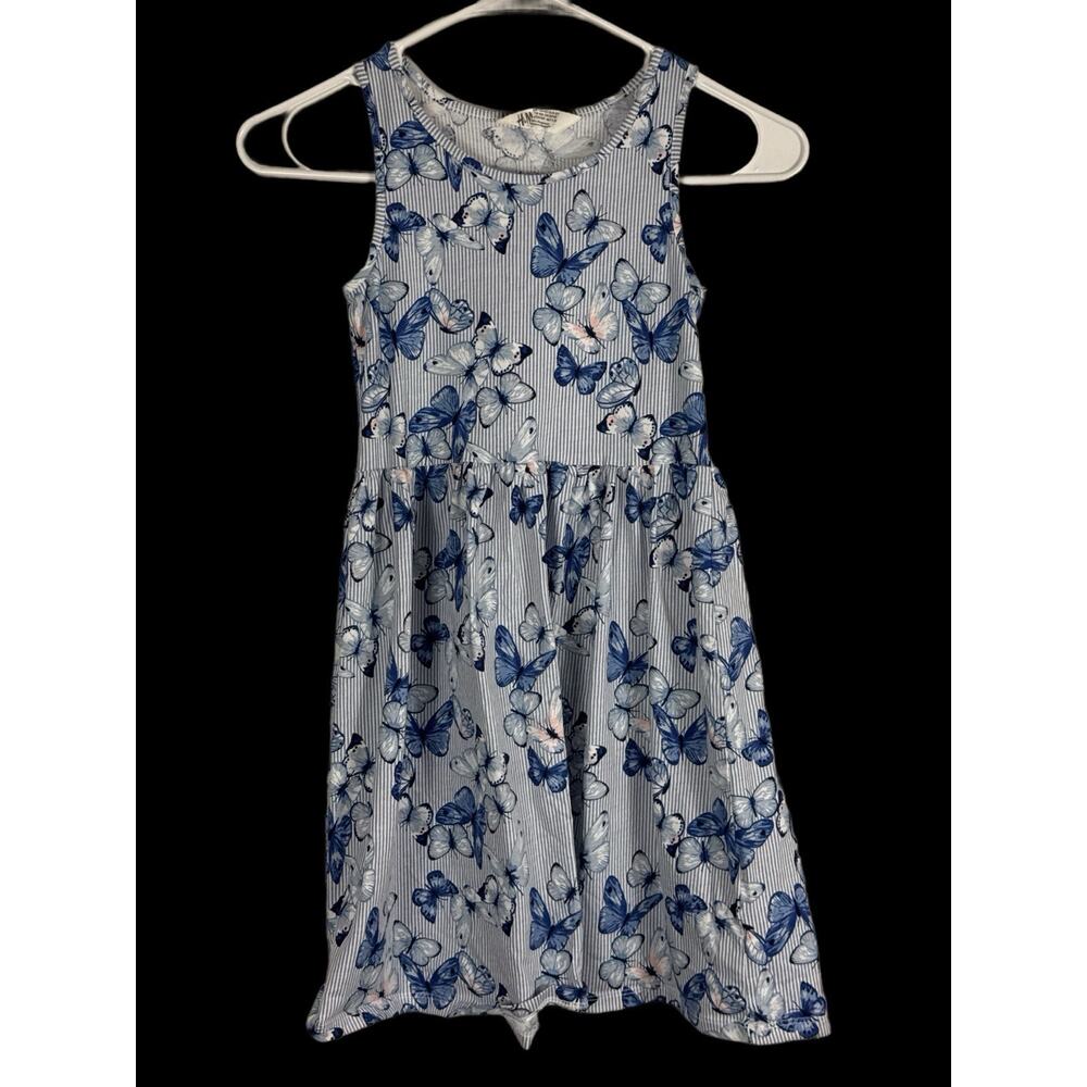 H&M Girls Sleeveless Butterfly Dress Size 8/10y